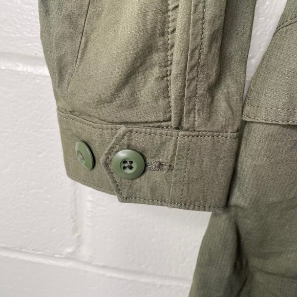 Levi's Jacket Women Size XS Military Utility Hooded Full Zip Epaulets Green - Picture 10 of 15